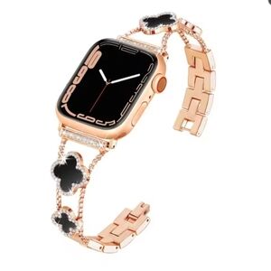 EMAYSPORIUM Luxury Rose Gold Bracelet For Apple Watch W/Four Leaf Clover-(NEW)
